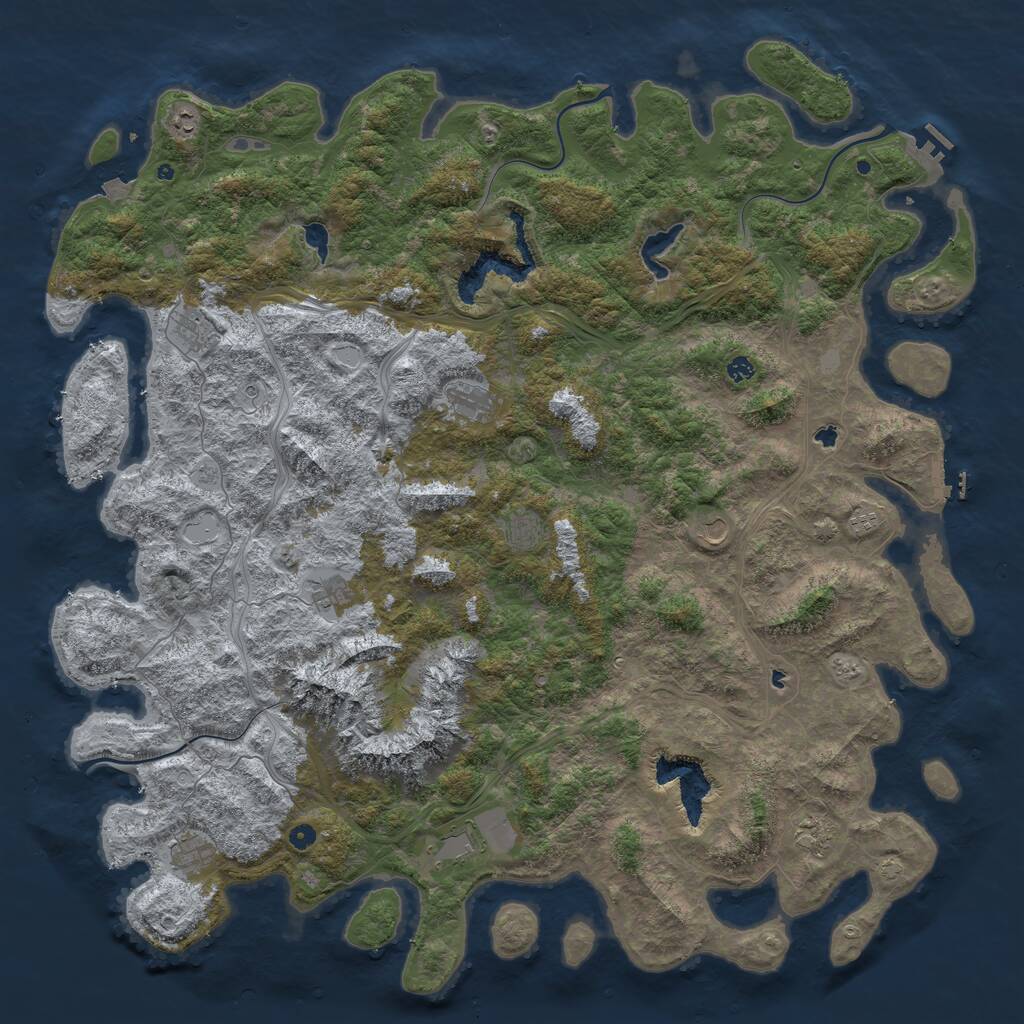 Rust Map: Procedural Map, Size: 6000, Seed: 1742940649, 17 Monuments