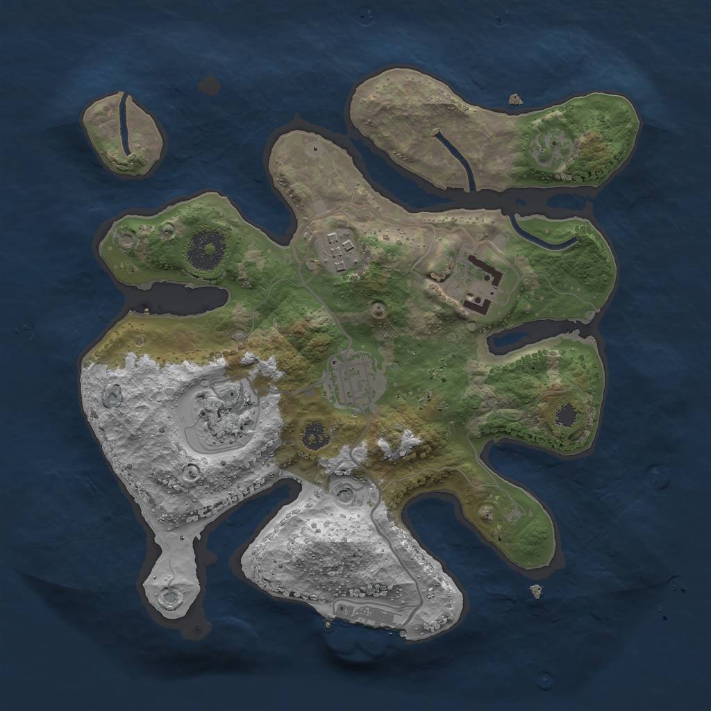 Rust Map: Procedural Map, Size: 2700, Seed: 712049, 8 Monuments