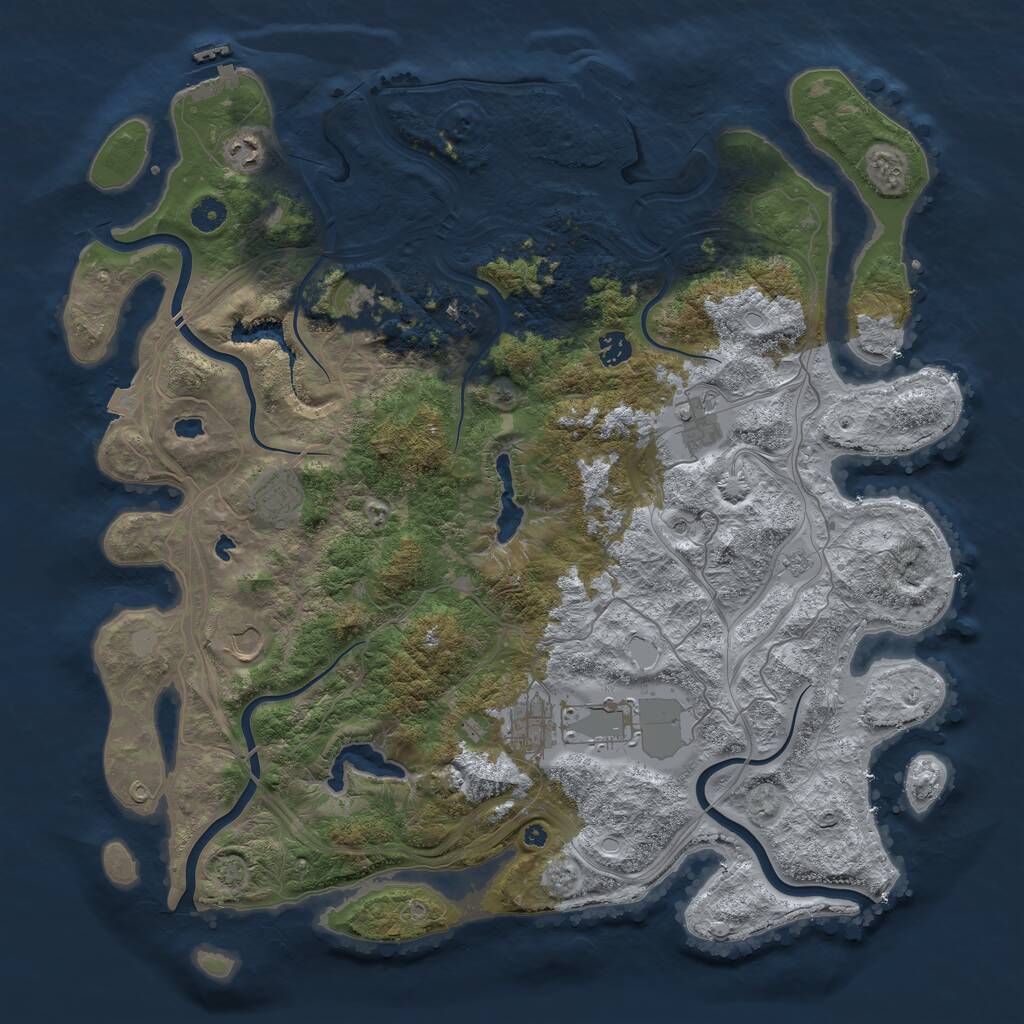 Rust Map: Procedural Map, Size: 4500, Seed: 50174711, 15 Monuments