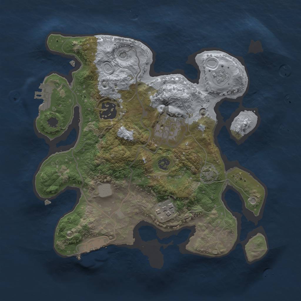 Rust Map: Procedural Map, Size: 2500, Seed: 1317135764, 10 Monuments