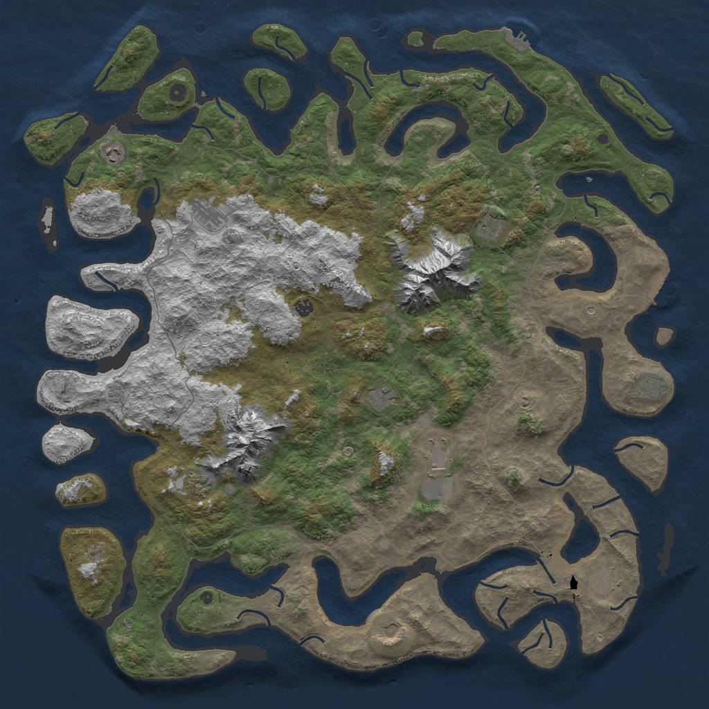 Rust Map: Procedural Map, Size: 6000, Seed: 397825, 22 Monuments