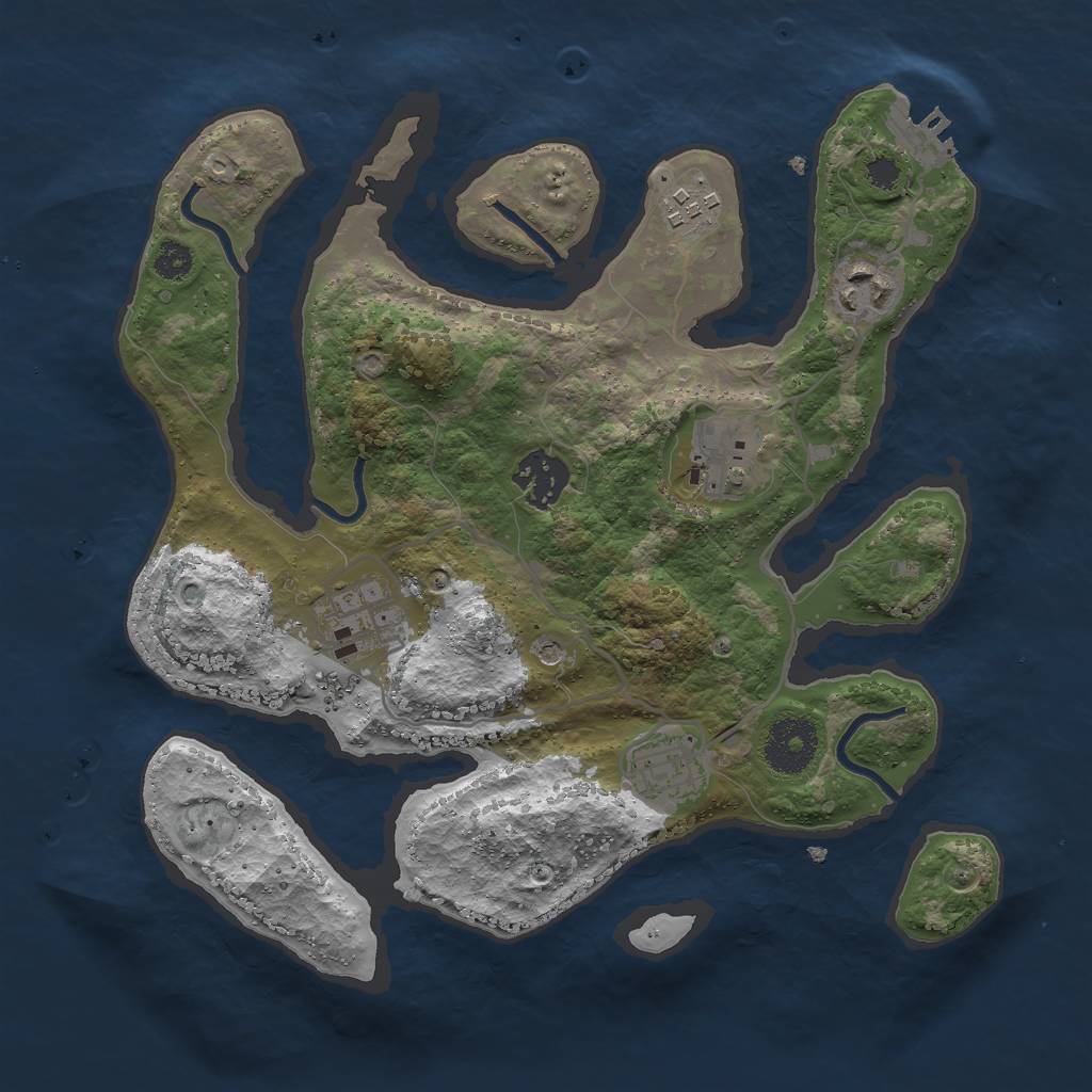 Rust Map: Procedural Map, Size: 3000, Seed: 69420669, 10 Monuments