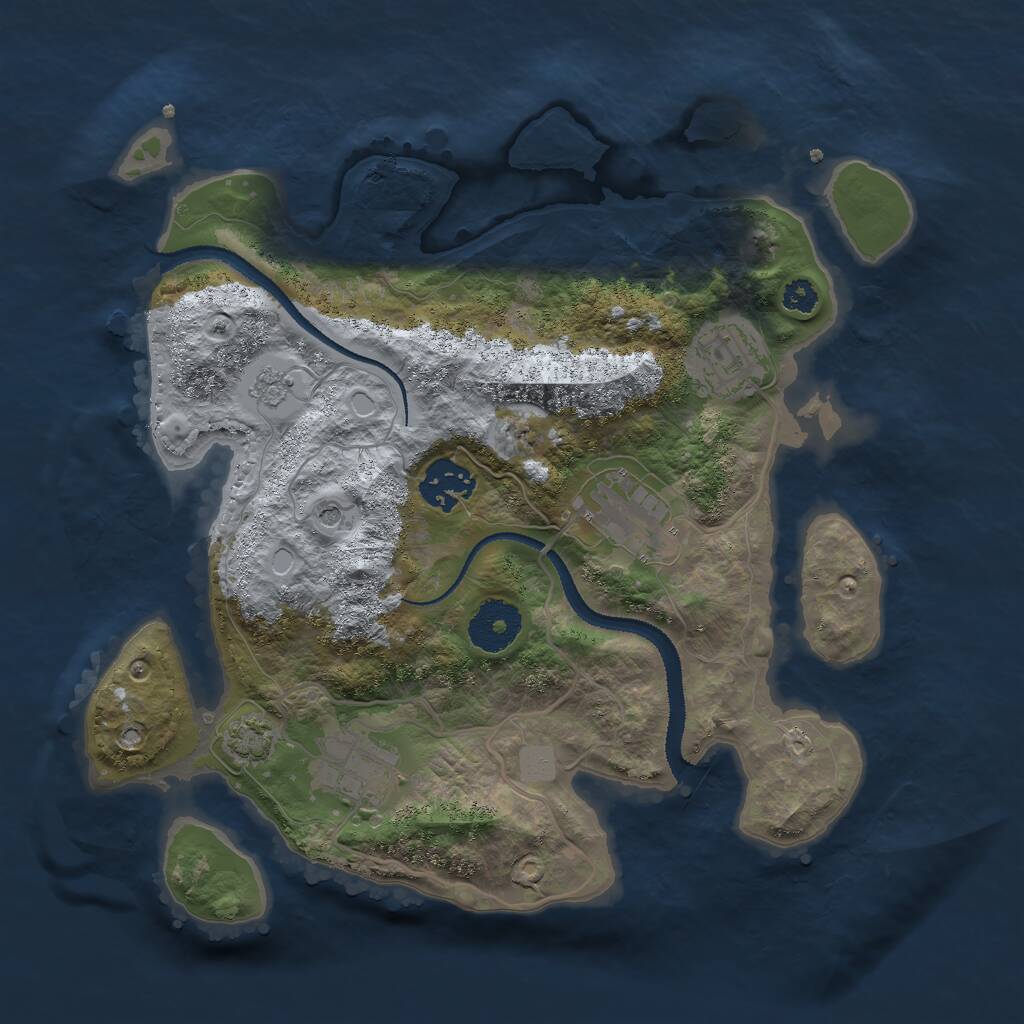 Rust Map: Procedural Map, Size: 3000, Seed: 1764, 8 Monuments