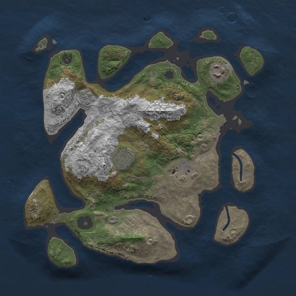 Rust Map: Procedural Map, Size: 3000, Seed: 1764, 6 Monuments