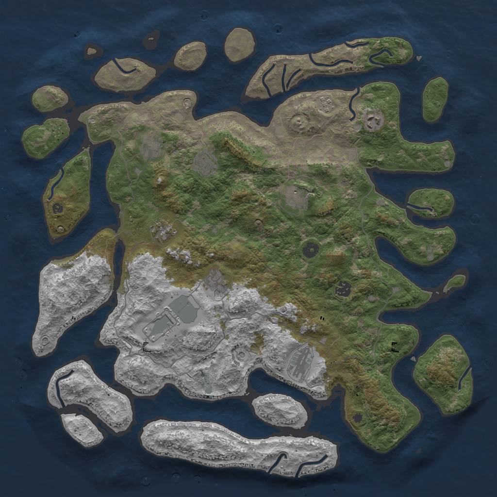 Rust Map: Procedural Map, Size: 4700, Seed: 748554, 13 Monuments