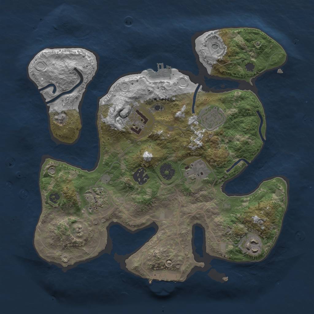 Rust Map: Procedural Map, Size: 3000, Seed: 84608834, 14 Monuments