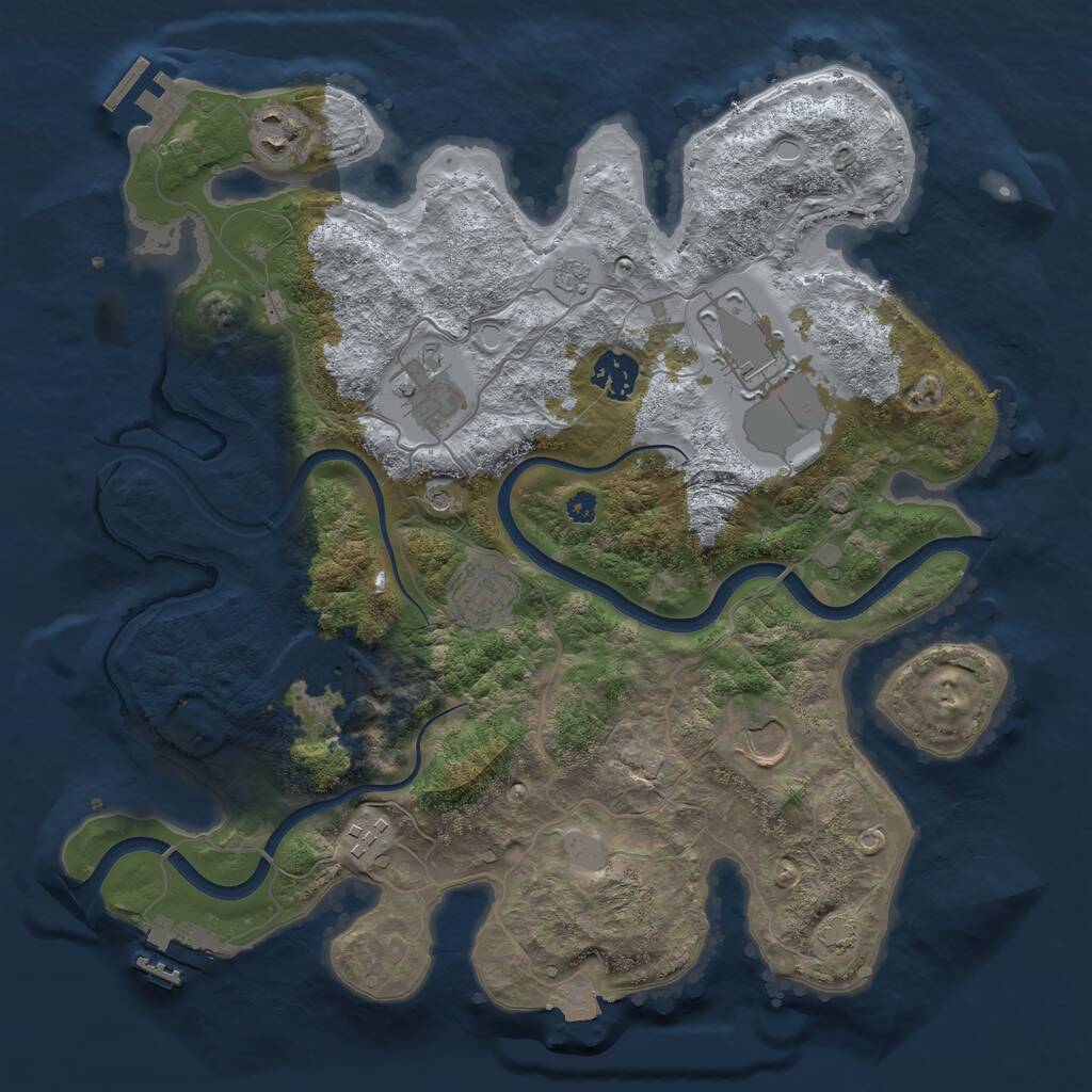 Rust Map: Procedural Map, Size: 3500, Seed: 50611038, 14 Monuments