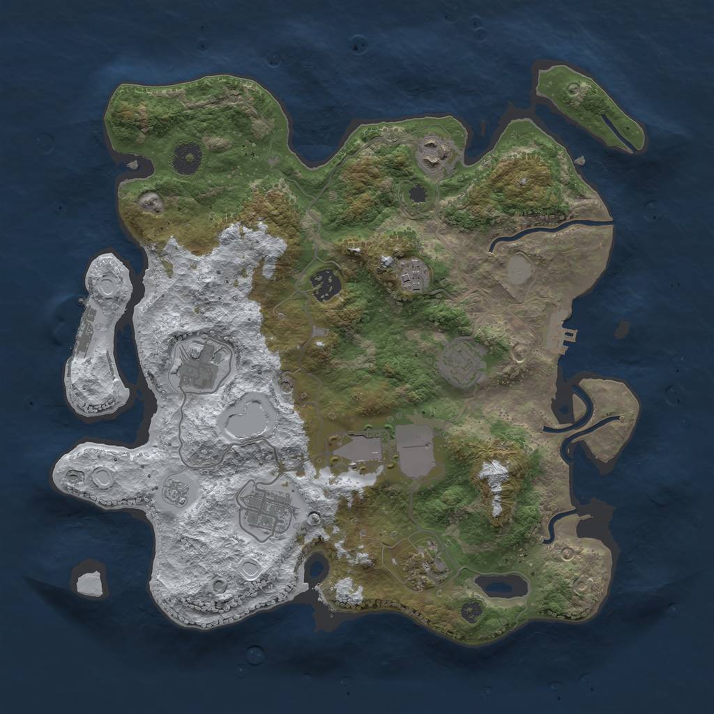 Rust Map: Procedural Map, Size: 3500, Seed: 13374020, 17 Monuments