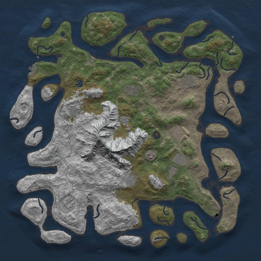 Rust Map: Procedural Map, Size: 5000, Seed: 1371585794, 20 Monuments