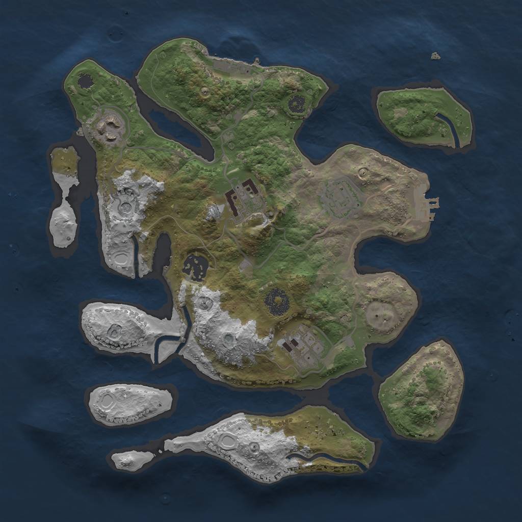 Rust Map: Procedural Map, Size: 3000, Seed: 78645403, 16 Monuments