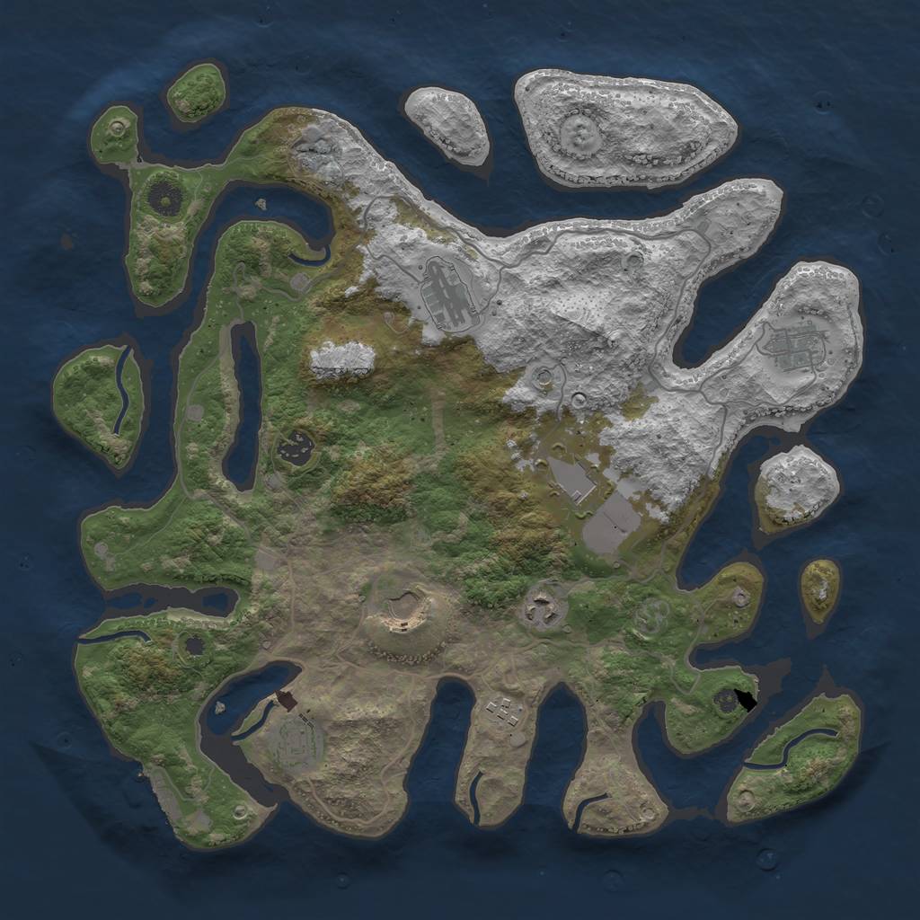 Rust Map: Procedural Map, Size: 4000, Seed: 577708085, 12 Monuments