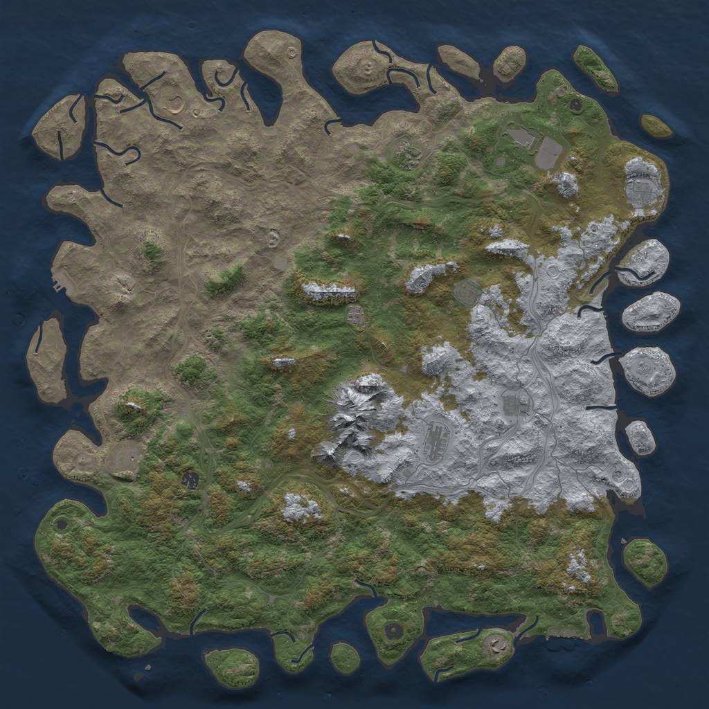 Rust Map: Procedural Map, Size: 6000, Seed: 137737, 18 Monuments