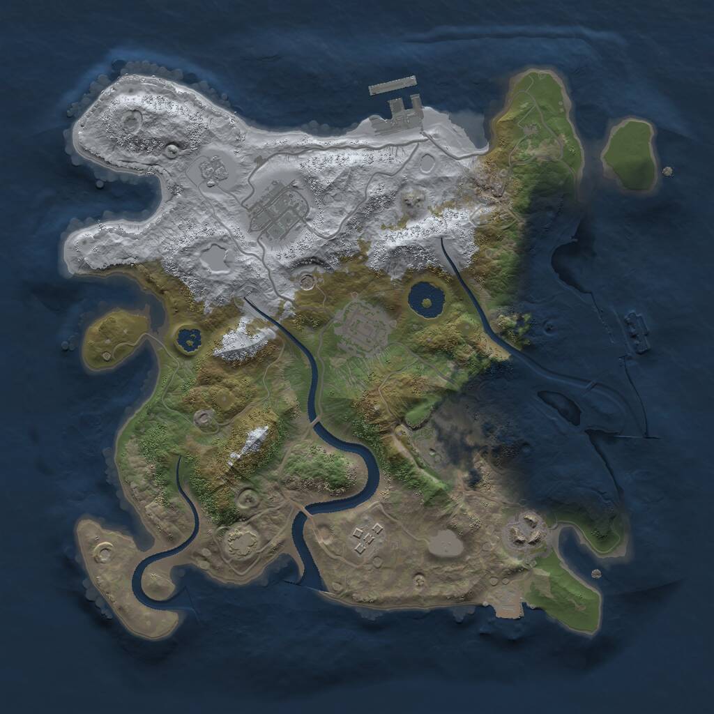 Rust Map: Procedural Map, Size: 3000, Seed: 100069, 11 Monuments