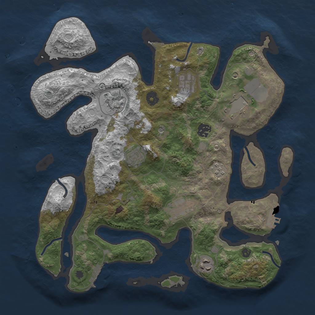 Rust Map: Procedural Map, Size: 3500, Seed: 201534, 16 Monuments