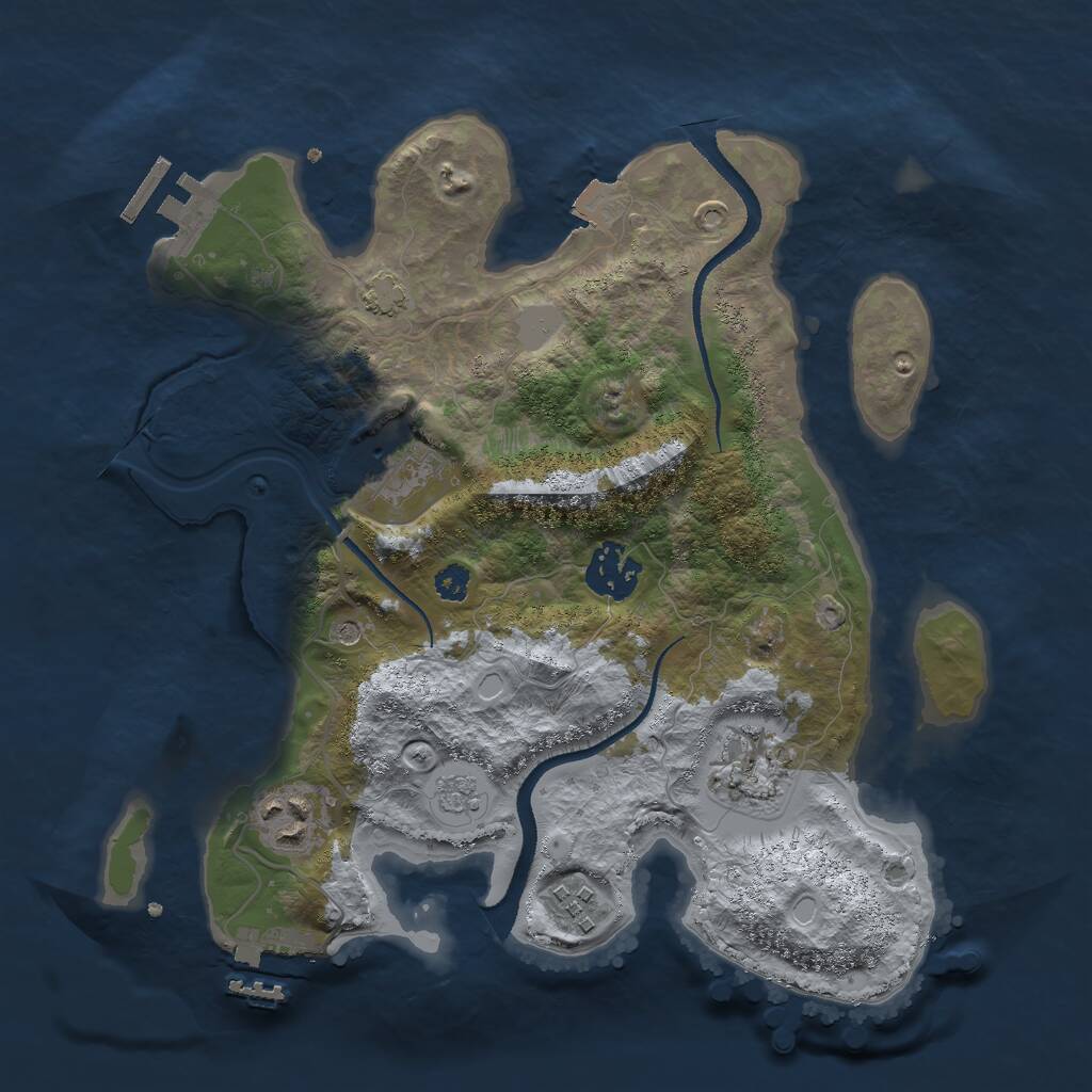 Rust Map: Procedural Map, Size: 3000, Seed: 597601081, 11 Monuments