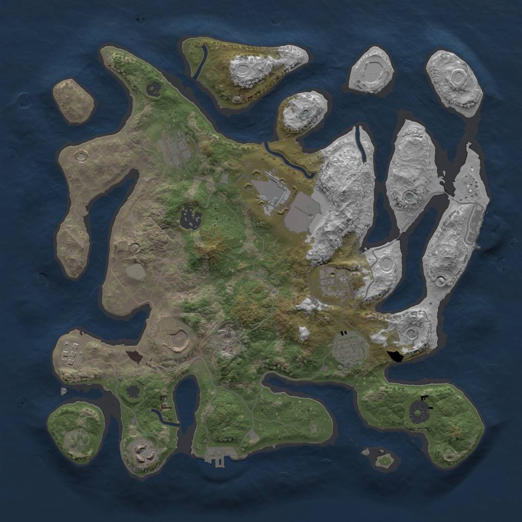 Rust Map: Procedural Map, Size: 3500, Seed: 1270314168, 16 Monuments