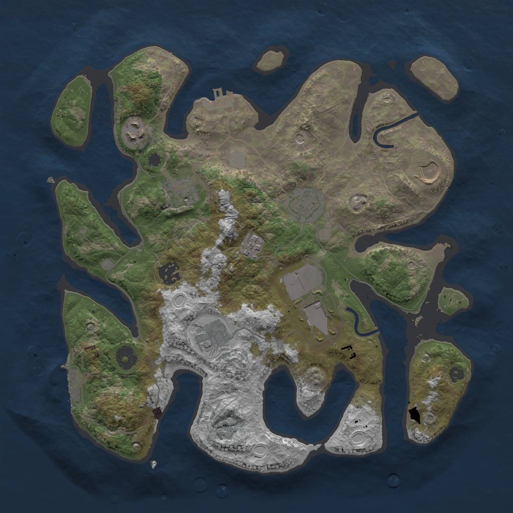 Rust Map: Procedural Map, Size: 3500, Seed: 788574, 16 Monuments