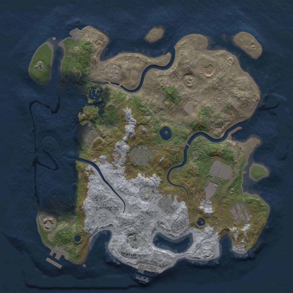Rust Map: Procedural Map, Size: 3500, Seed: 788574, 15 Monuments