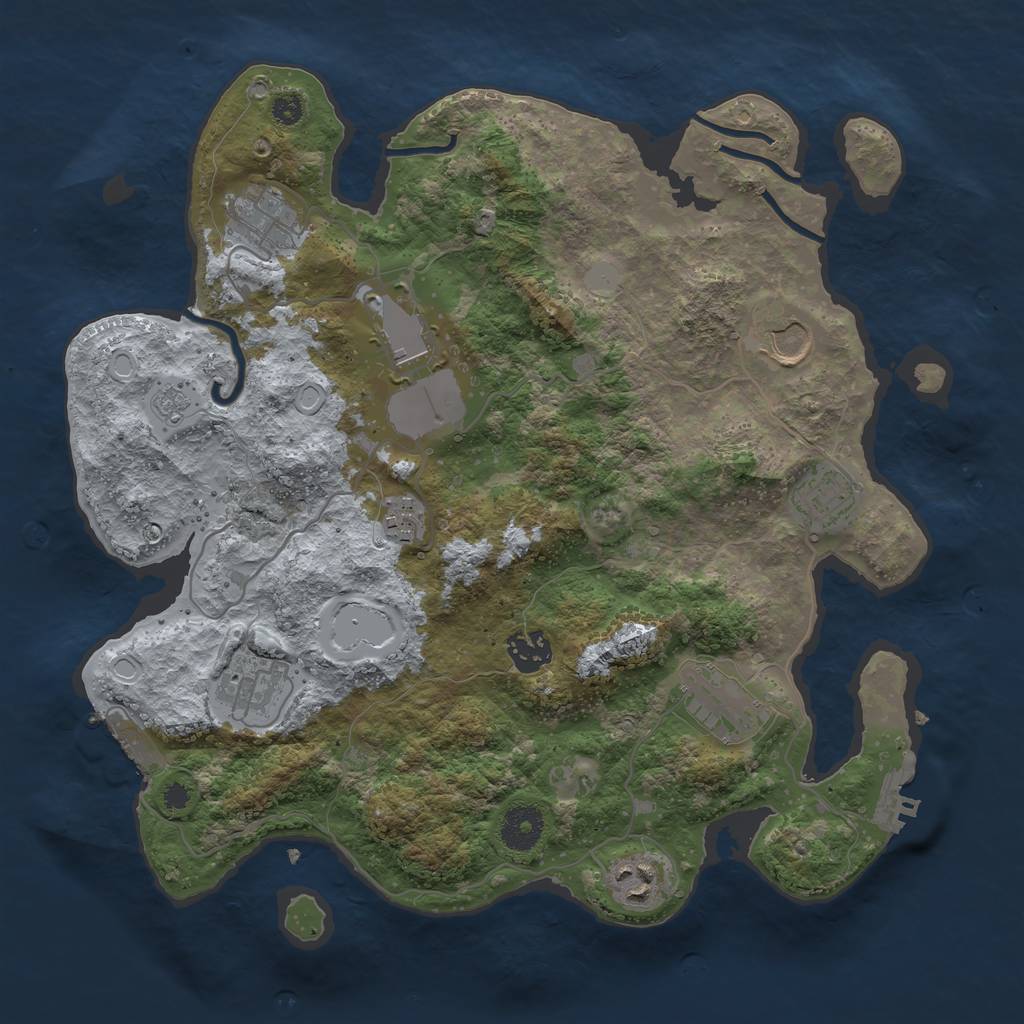 Rust Map: Procedural Map, Size: 3500, Seed: 516024, 15 Monuments