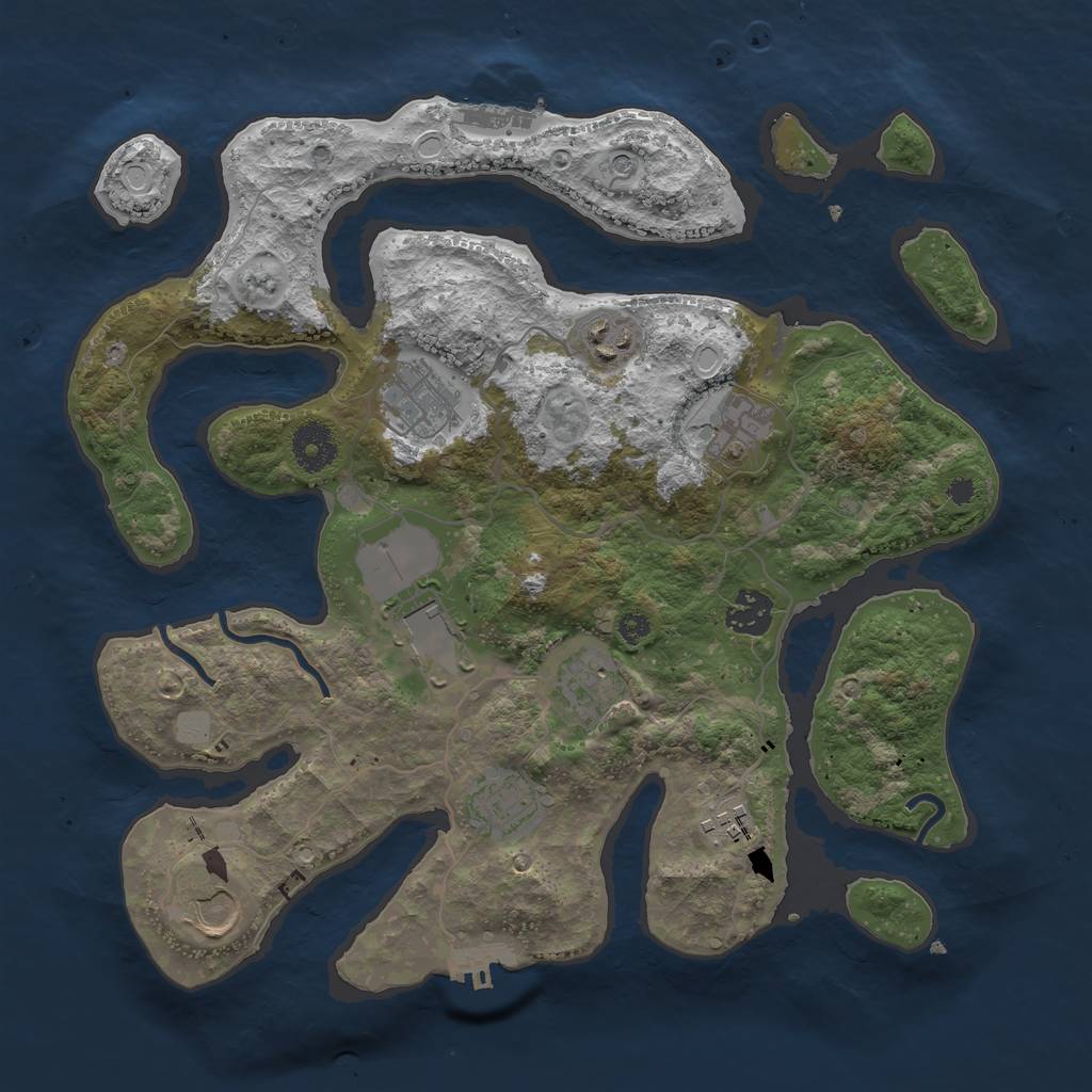 Rust Map: Procedural Map, Size: 3500, Seed: 898049, 17 Monuments