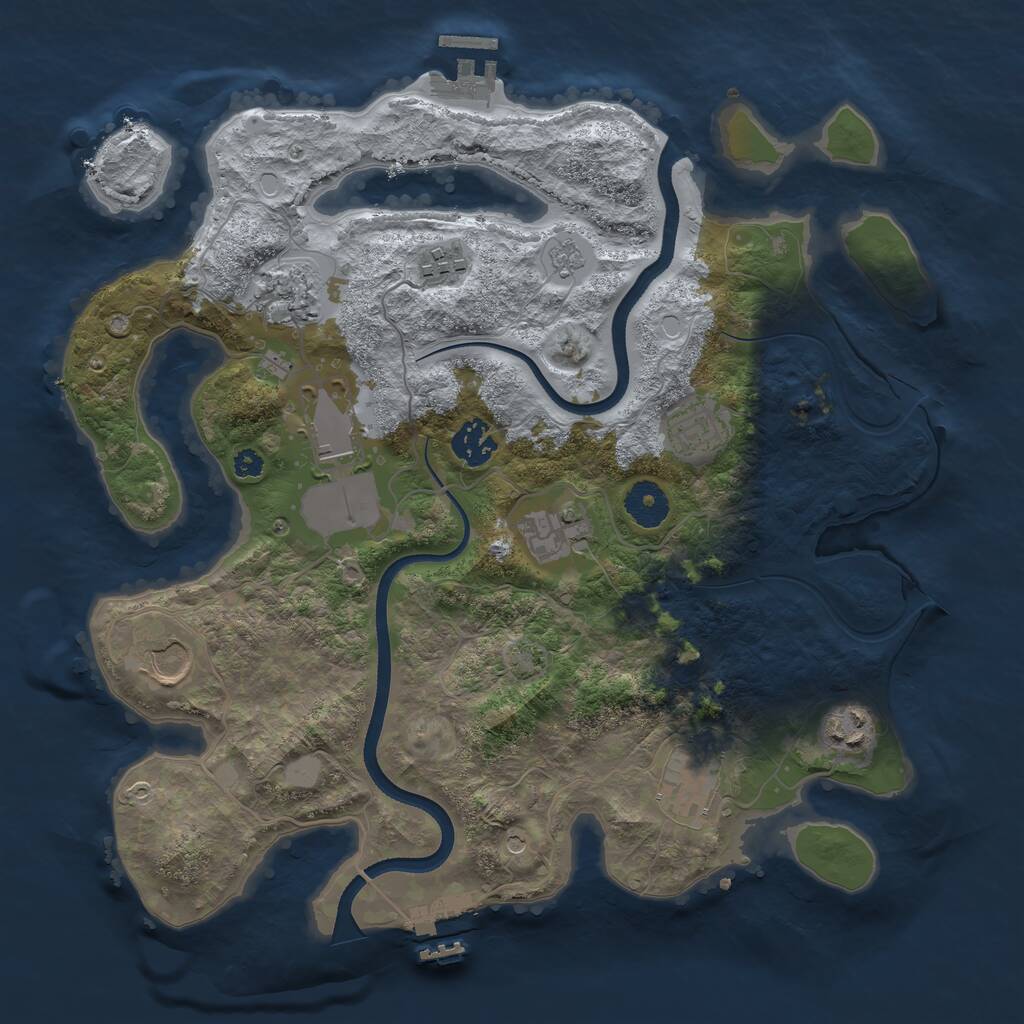Rust Map: Procedural Map, Size: 3500, Seed: 898049, 15 Monuments