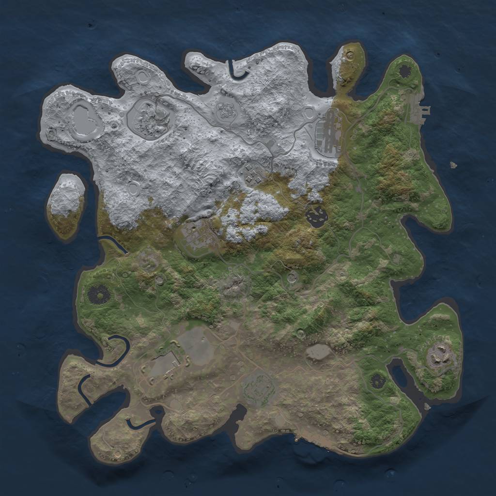 Rust Map: Procedural Map, Size: 3500, Seed: 675180, 15 Monuments