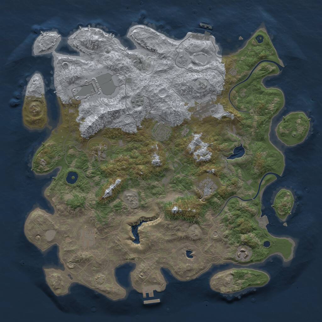 Rust Map: Procedural Map, Size: 4000, Seed: 1552435, 14 Monuments