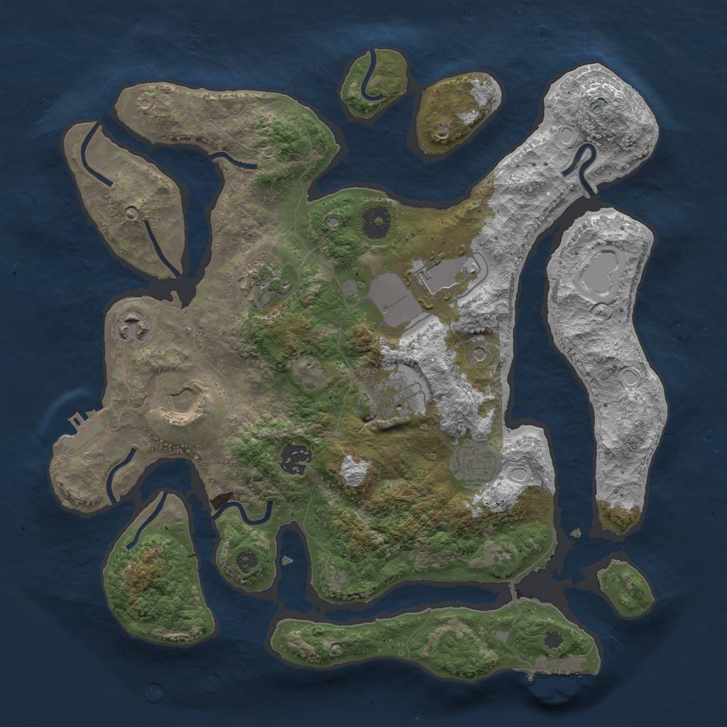 Rust Map: Procedural Map, Size: 3500, Seed: 757253302, 15 Monuments