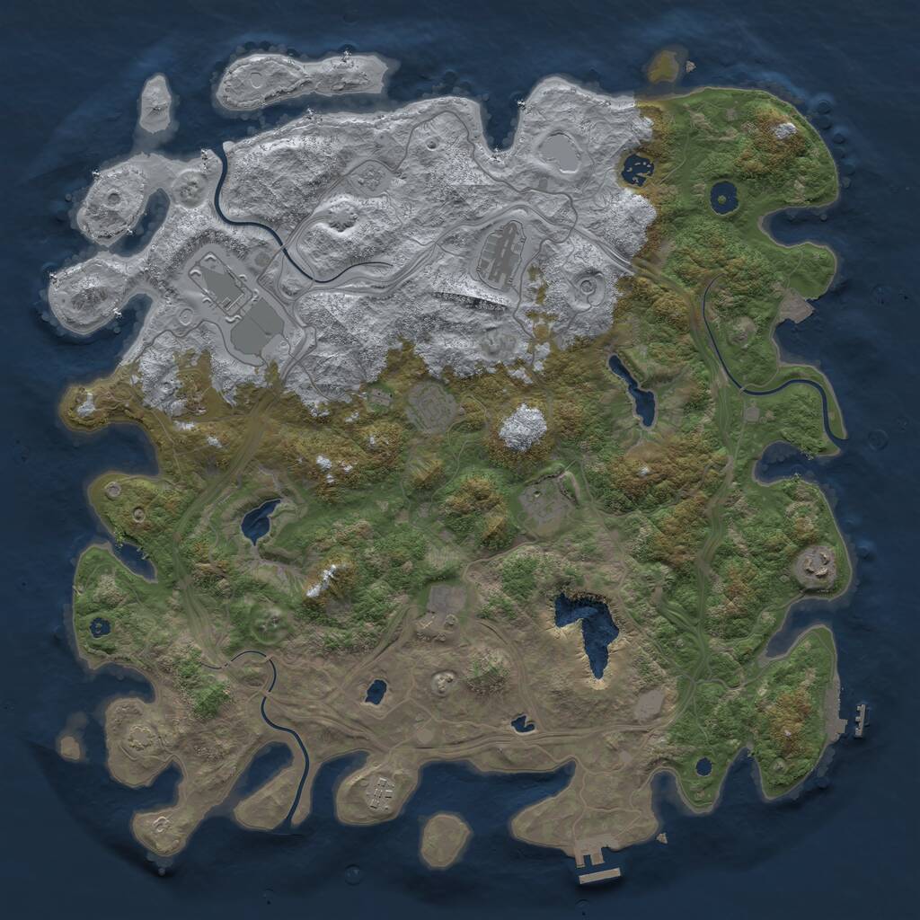 Rust Map: Procedural Map, Size: 4500, Seed: 1619132827, 15 Monuments