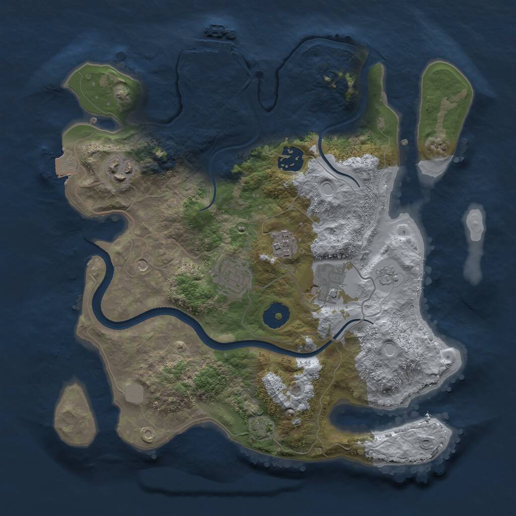 Rust Map: Procedural Map, Size: 3000, Seed: 41124894, 10 Monuments