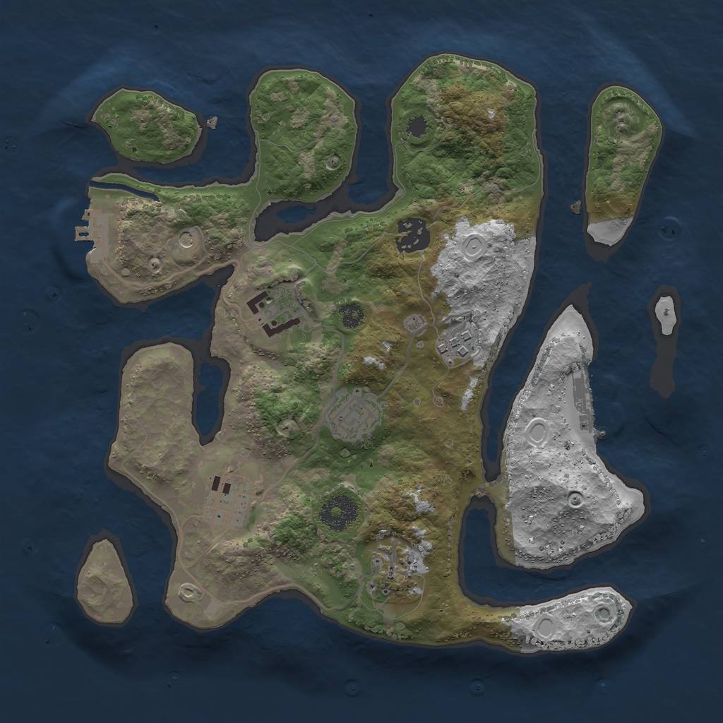 Rust Map: Procedural Map, Size: 3000, Seed: 41124894, 14 Monuments