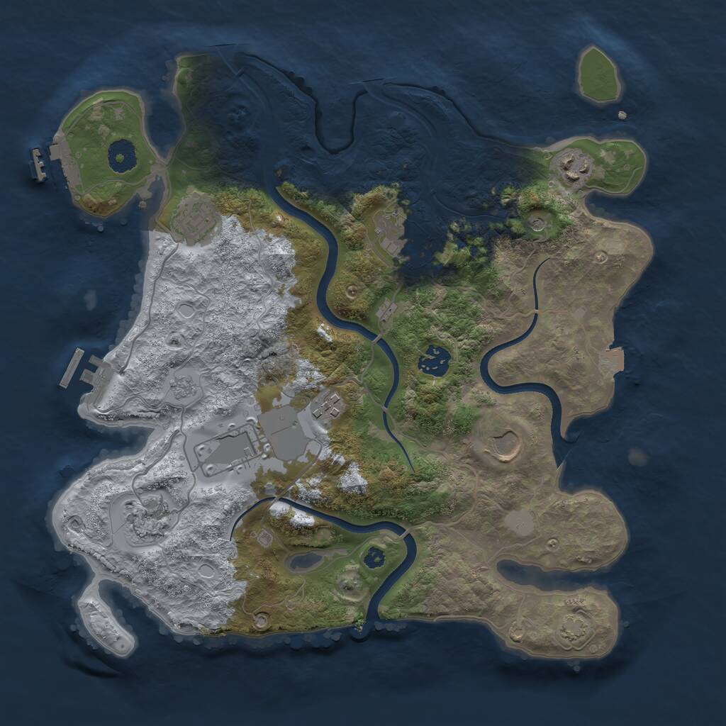 Rust Map: Procedural Map, Size: 3500, Seed: 1732704013, 14 Monuments