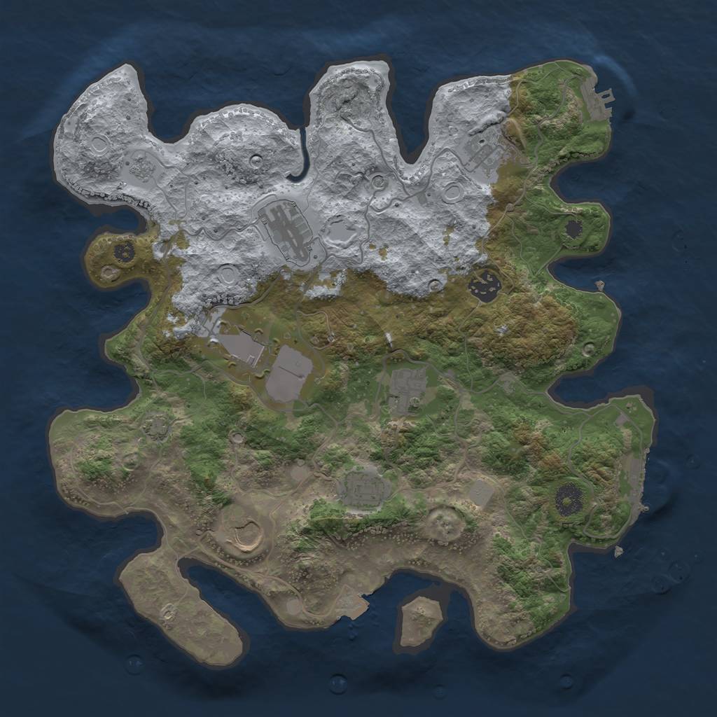 Rust Map: Procedural Map, Size: 3500, Seed: 300586152, 15 Monuments