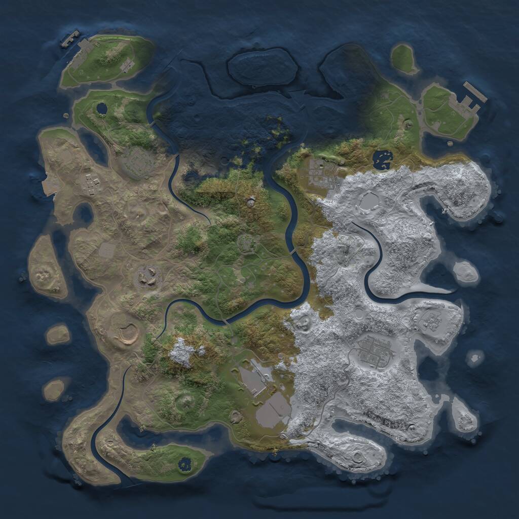 Rust Map: Procedural Map, Size: 3743, Seed: 3500, 14 Monuments