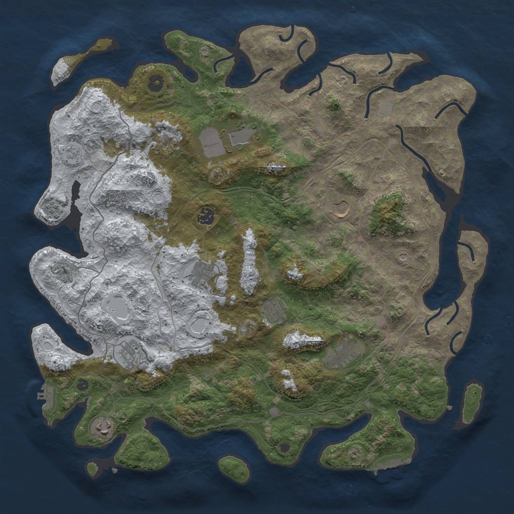 Rust Map: Procedural Map, Size: 4500, Seed: 3486478, 19 Monuments