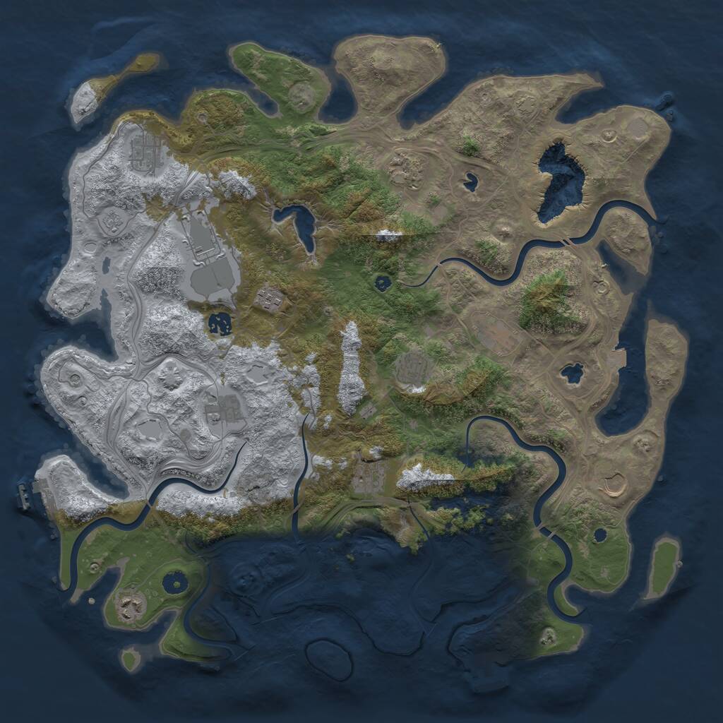 Rust Map: Procedural Map, Size: 4500, Seed: 3486478, 17 Monuments