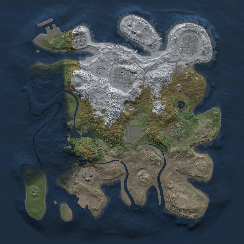 Rust Map: Procedural Map, Size: 3000, Seed: 267598506, 11 Monuments