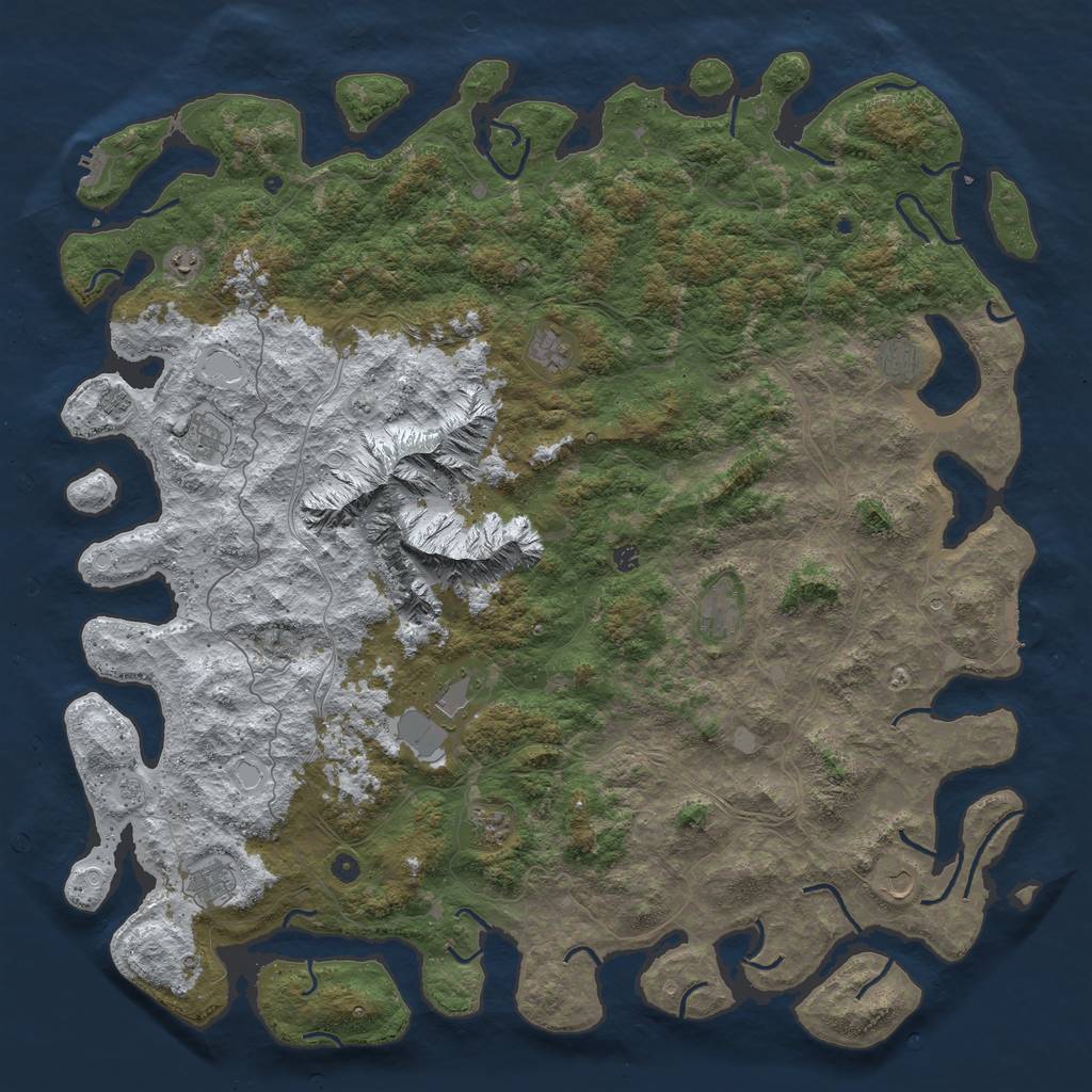 Rust Map: Procedural Map, Size: 6000, Seed: 67466, 20 Monuments