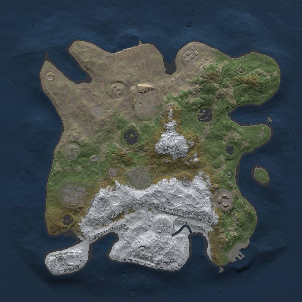 Rust Map: Procedural Map, Size: 3000, Seed: 489267964, 15 Monuments