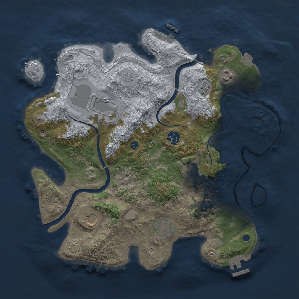 Rust Map: Procedural Map, Size: 3500, Seed: 1941930005, 13 Monuments