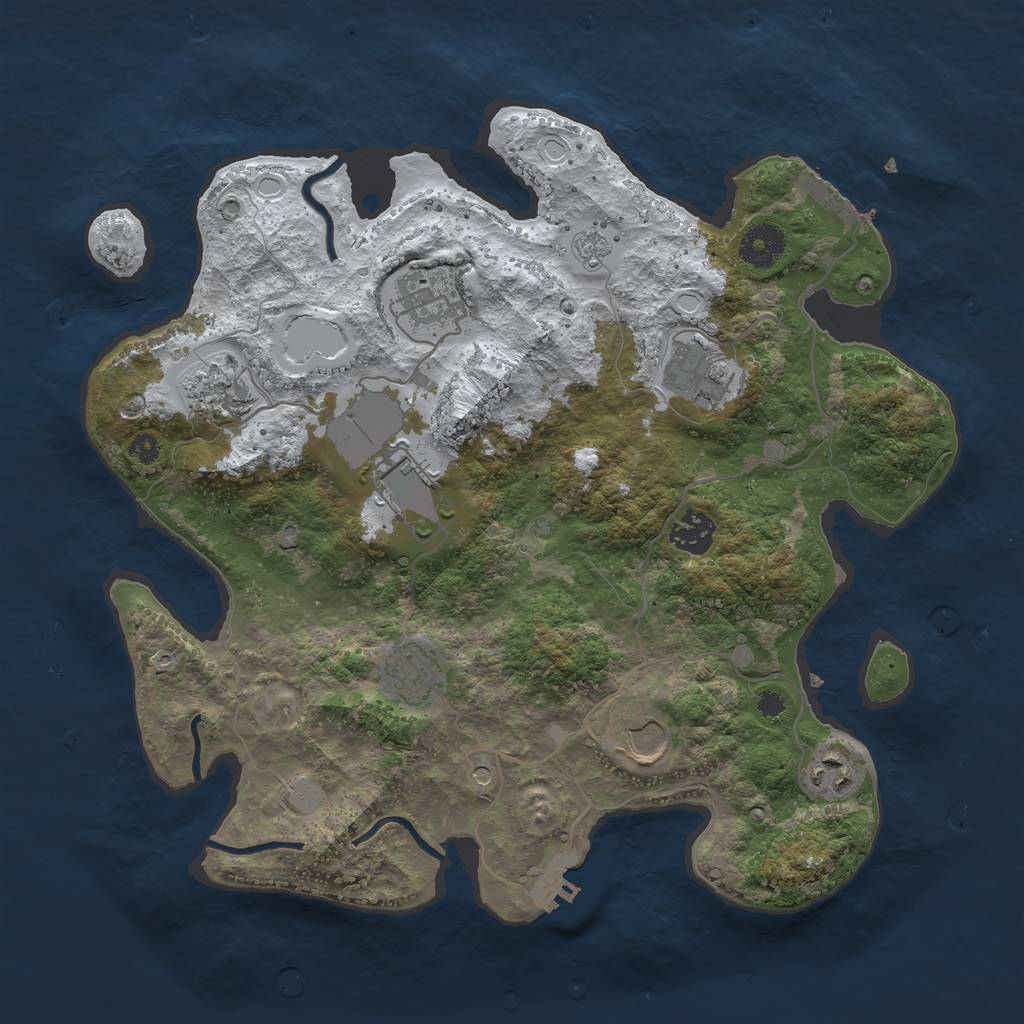 Rust Map: Procedural Map, Size: 3500, Seed: 1941930005, 17 Monuments