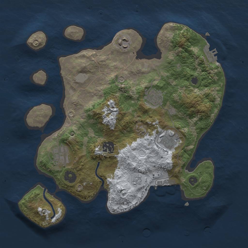 Rust Map: Procedural Map, Size: 3000, Seed: 346351, 14 Monuments