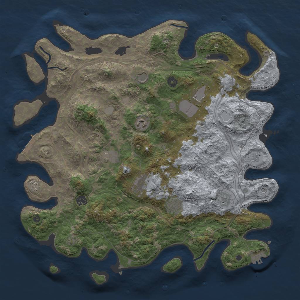 Rust Map: Procedural Map, Size: 4250, Seed: 20578, 18 Monuments