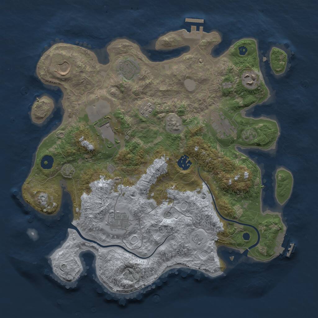 Rust Map: Procedural Map, Size: 3500, Seed: 2018199328, 14 Monuments