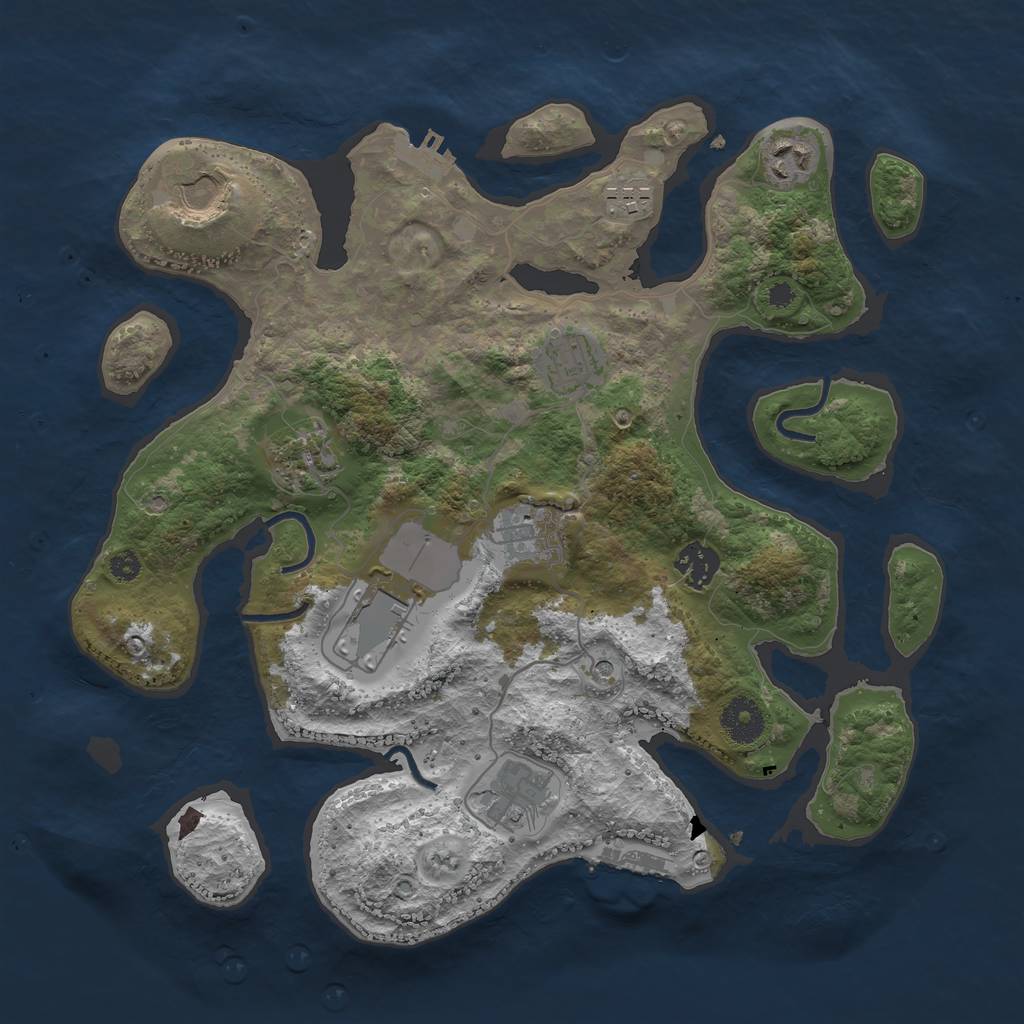 Rust Map: Procedural Map, Size: 3500, Seed: 2018199328, 14 Monuments