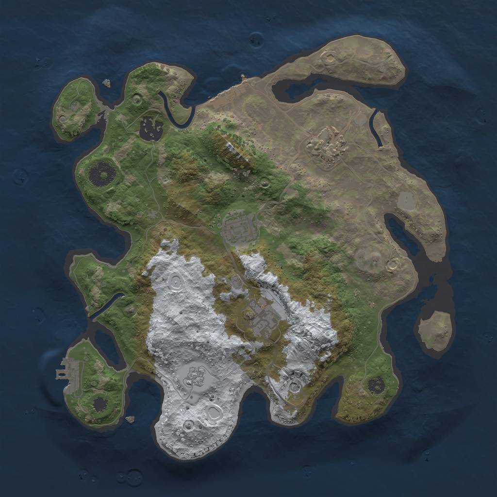 Rust Map: Procedural Map, Size: 3000, Seed: 1393952684, 13 Monuments