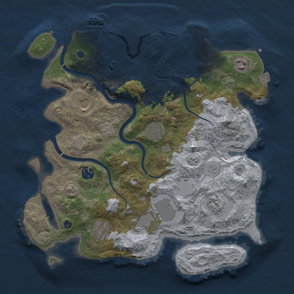 Rust Map: Procedural Map, Size: 3500, Seed: 138002, 14 Monuments
