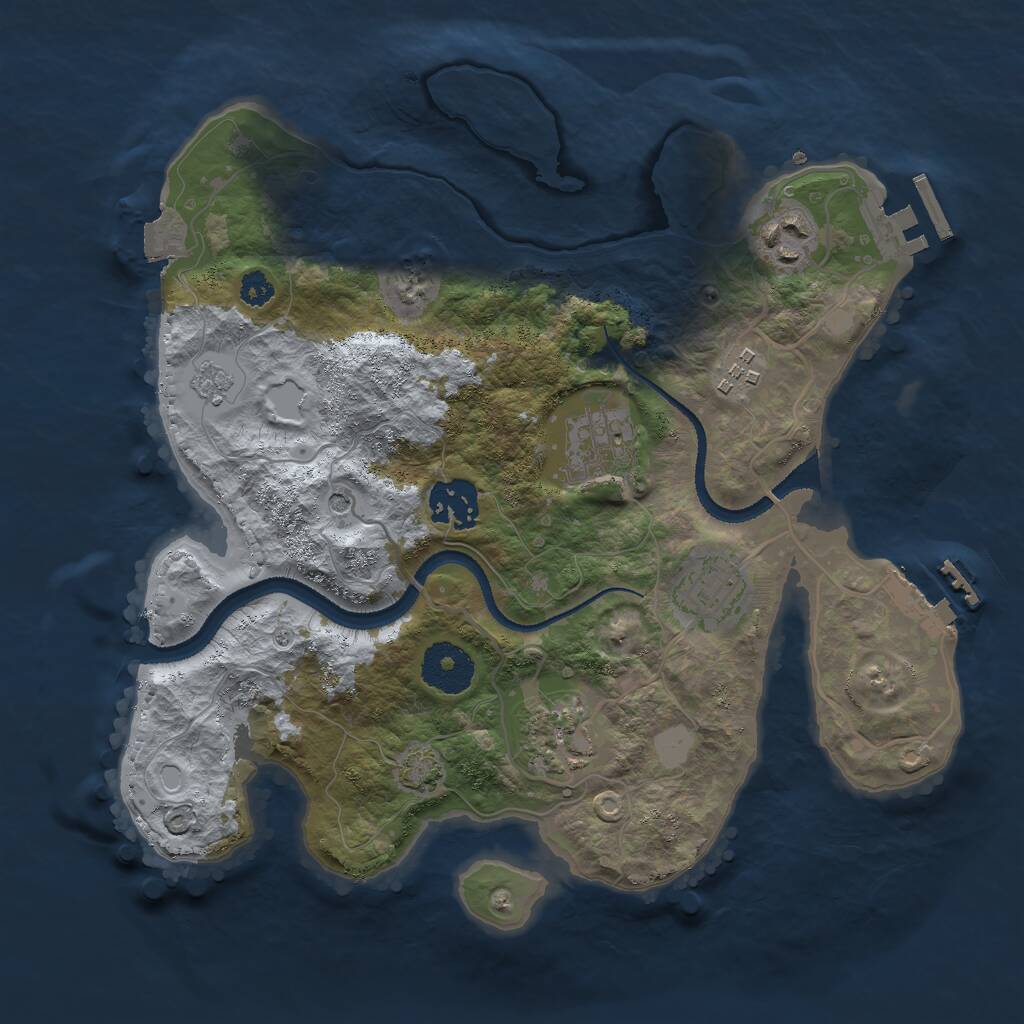 Rust Map: Procedural Map, Size: 3000, Seed: 398, 12 Monuments