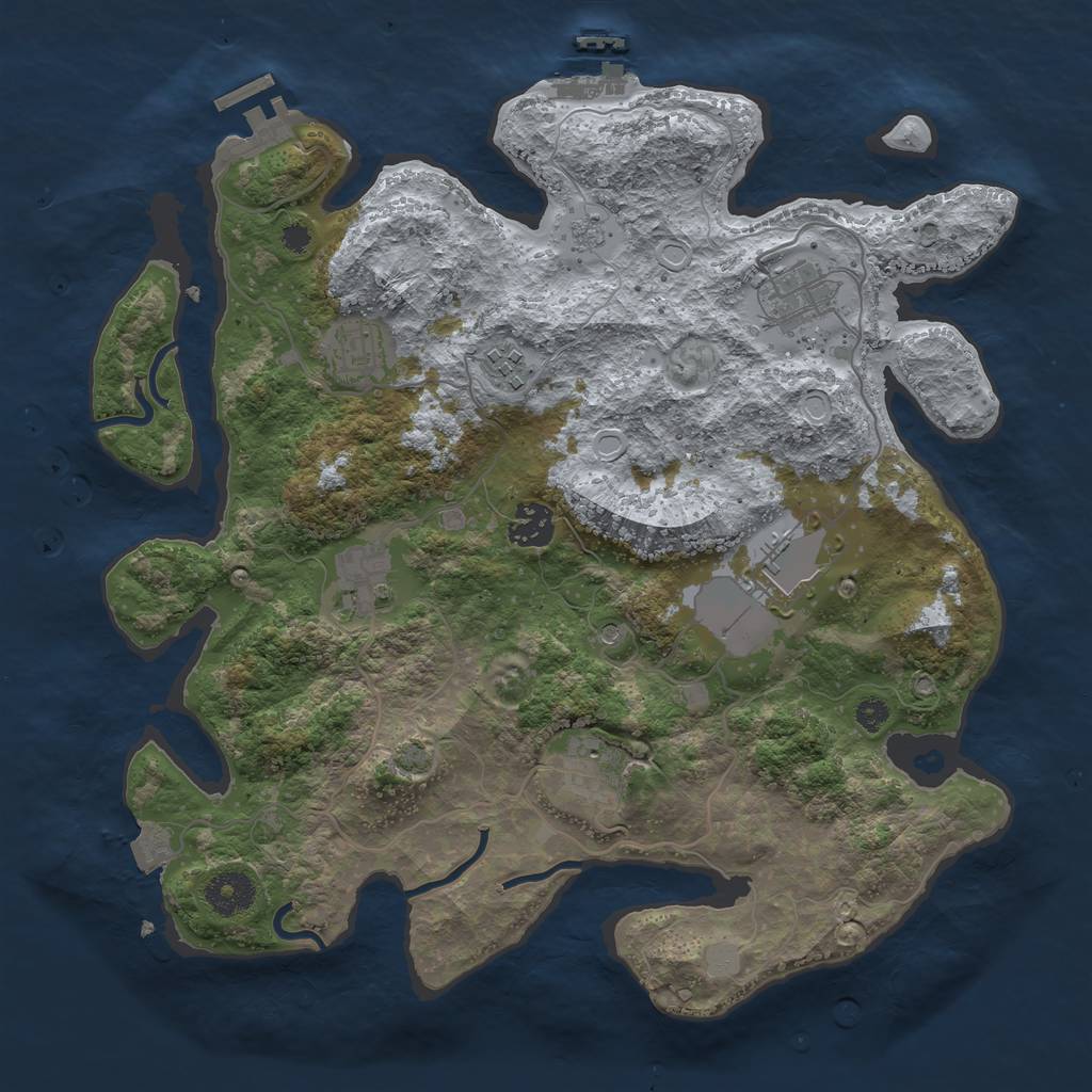 Rust Map: Procedural Map, Size: 3500, Seed: 296496, 15 Monuments