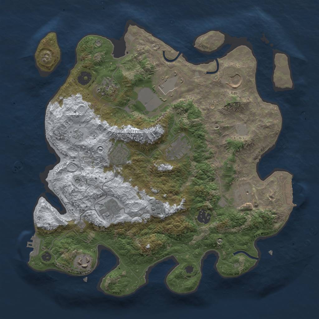 Rust Map: Procedural Map, Size: 3500, Seed: 856514, 19 Monuments